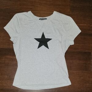 Harper Gray Star Print Stretchy Women's Top Junior's Medium Like New